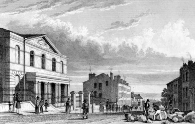 Wesleyan Chapel, Stanhope Street, Liverpool, gravert av J. Smith